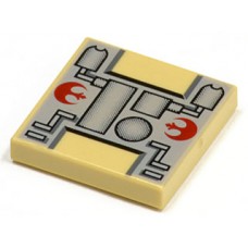Part 3068bps1 Tan Tile 2 x 2 with SW Rebel Mechanical Pattern 